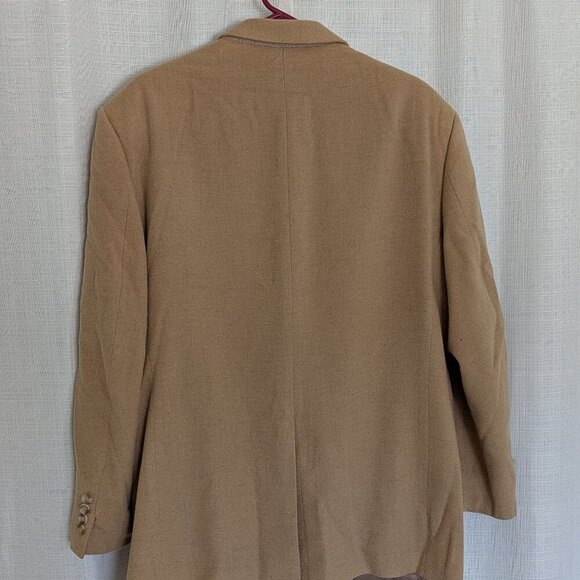 T.‎ Harris London Camel Hair Blazer Sport Coat 2 Buttons 46R Tan Color - Picture 5 of 12